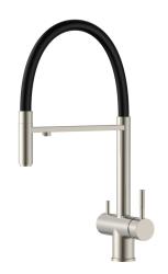 Pure.Sink Elite Steel Flex Robinet de bucătărie din oțel inoxidabil cu 3 căi, cu ieșire flexibilă și apă filtrată PS8110-02