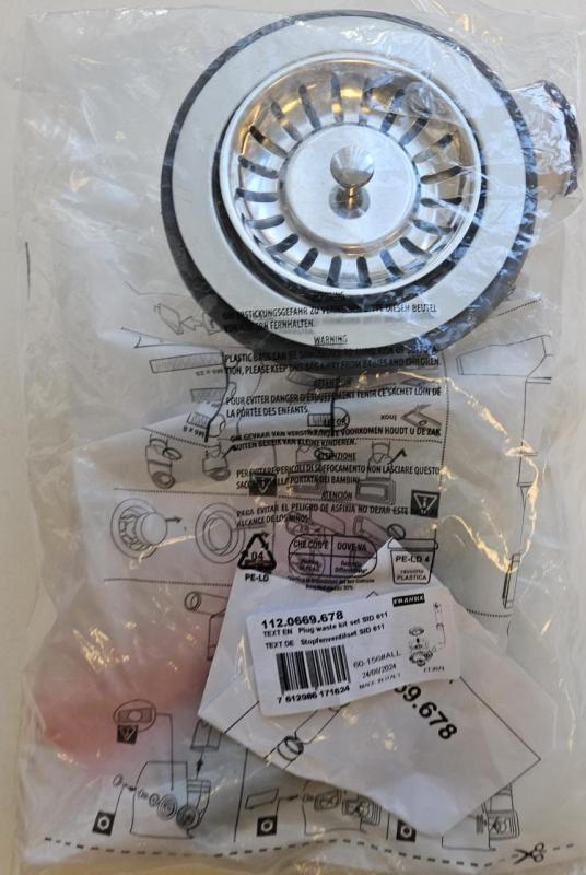 Set de scurgere Franke din oțel inoxidabil Sirius, 1 cuvă, 1 preaplin central 112.0669.678