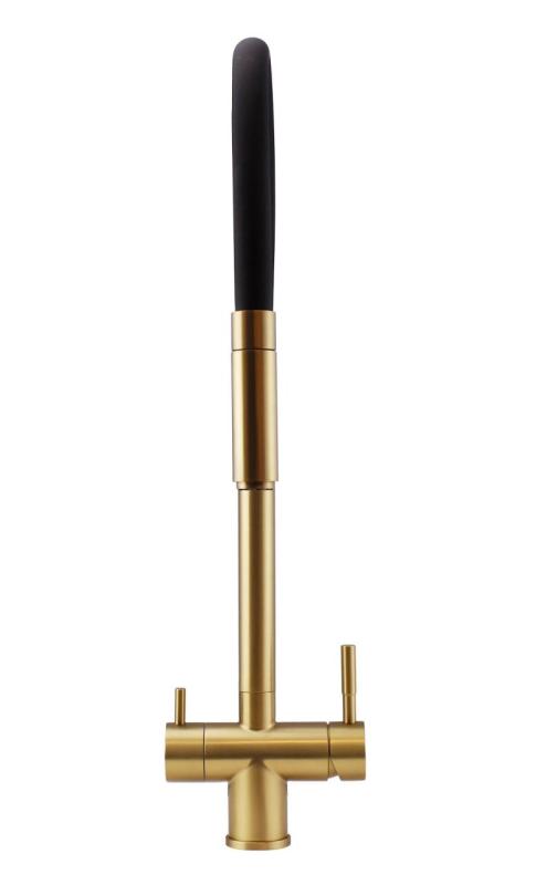 Pure.Sink Elite Steel Flex 3-way PVD periat aur robinet de bucătărie cu ieșire flexibilă și apă filtrată PS8110-60