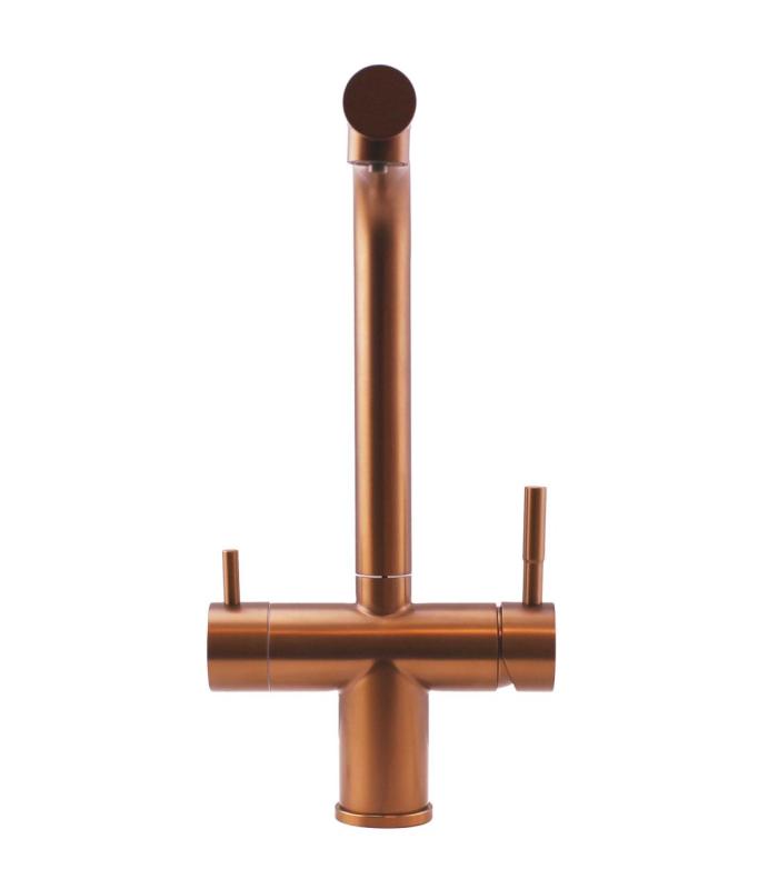 Pure.Sink Elite Steel Clear-S PVD Cupru Bucătărie cu 3 căi Robinet cu Gură Extensibilă și Apă Filtrată PS8120-62