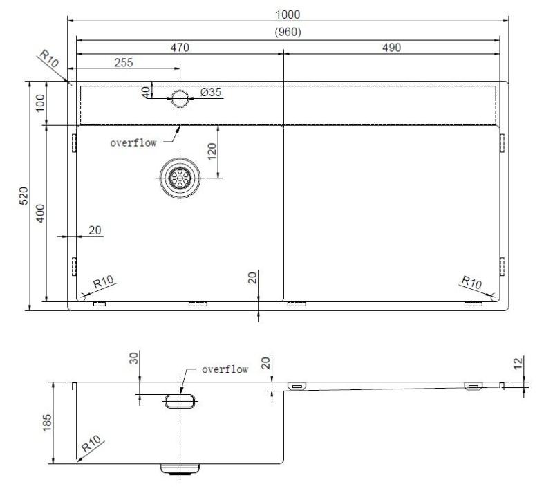 Pure.Sink Exclusivo Chiuvetă din cupru cu zonă de scurgere 100x52 cm Robinet cu manetă stânga PEX47100LT-62