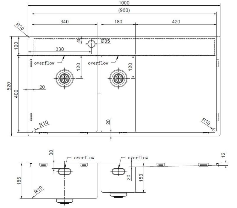 Pure.Sink Exclusivo Chiuvetă aurie de 1,5  cu zonă de scurgere 100x52 cm Robinet cu manetă stânga PEX3418100LT-60