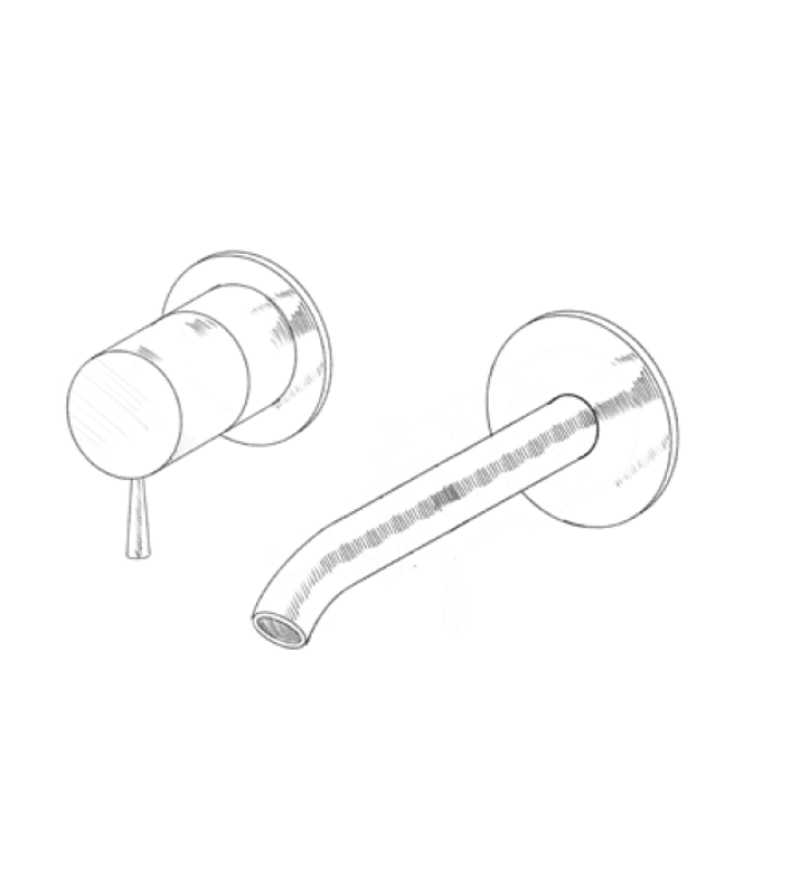 MURO TUA Robinet de chiuvetă încastrat în perete, crom M1.AB1.2.CR