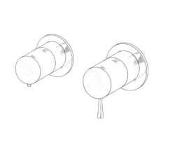 MURO TUA Robinet termostatic pentru duș încastrat cu 3 ieșiri, crom M1.B33T.R.CR