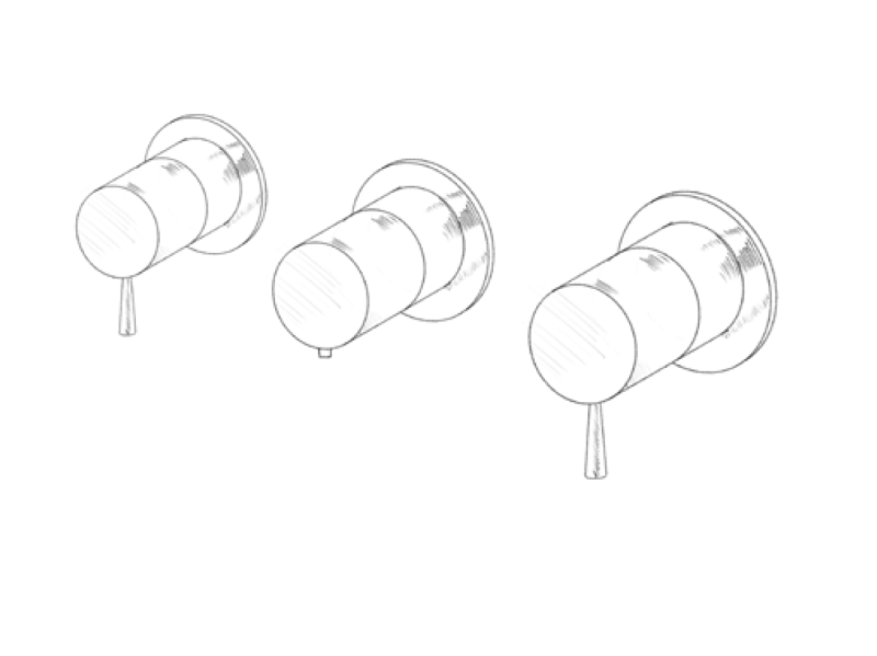 MURO TUA Robinet termostatic pentru duș încastrat cu 2 robinete de închidere crom M1.B34T.R.CR