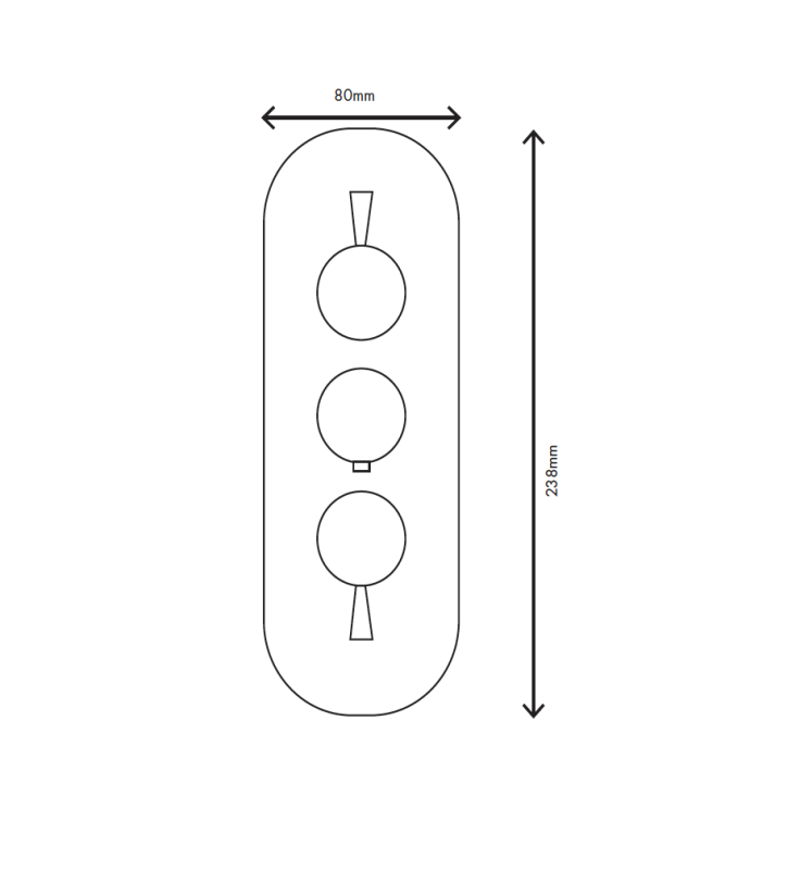 MURO TUA baterie de perete cu 2 robinete de închidere crom M1.B34.S.CR