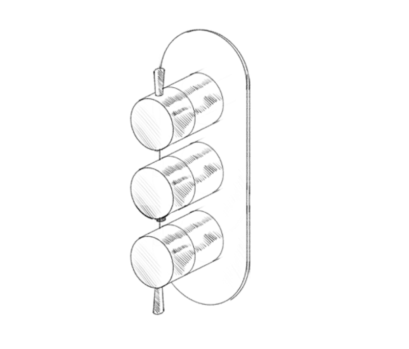 MURO TUA baterie de perete cu 2 robinete de închidere crom M1.B34.S.CR