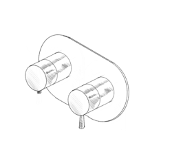 MURO TUA Robinet termostatic pentru duș încastrat cu 2 ieșiri, crom M1.B32T.S.CR