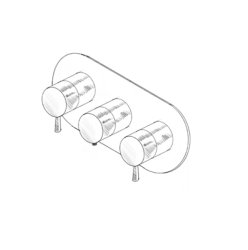 MURO TUA Robinet termostatic de duș încastrat cu 2 robinete de închidere crom M1.B34T.S.CR
