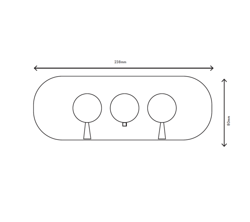 MURO TUA Robinet termostatic de duș încastrat cu 2 robinete de închidere crom M1.B34T.S.CR