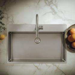 Pure.Sink Exclusivo Chiuvetă mare din oțel inoxidabil 75x40 cm, cu robinet cu aripă și orificiu pentru robinet BB7540T-02