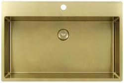 Pure.Sink Exclusivo Chiuvetă mare aurie 75x40 cm cu robinet cu aripă și orificiu pentru robinet BB7540T-60