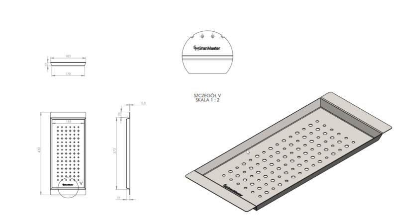 Massimo Accesoriu Tăviță inserabilă Negru Mat 183x430x19mm