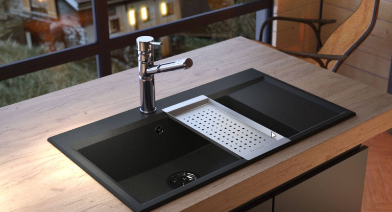 Massimo Accesoriu Tăviță inserabilă Negru Mat 183x430x19mm