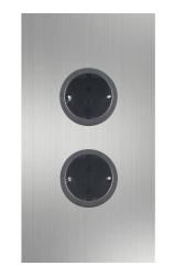 Indux Corner Colonă de alimentare cu 2 prize cu împământare perimetrală din oțel inoxidabil 1208972276