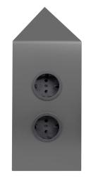 Indux Corner Coloană energetică cu 2 prize Randaarde Colț Gun metal 1208972286