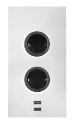 Indux Corner Stâlp de alimentare cu 2 prize cu împământare și 2 încărcătoare USB Alb 1208972298