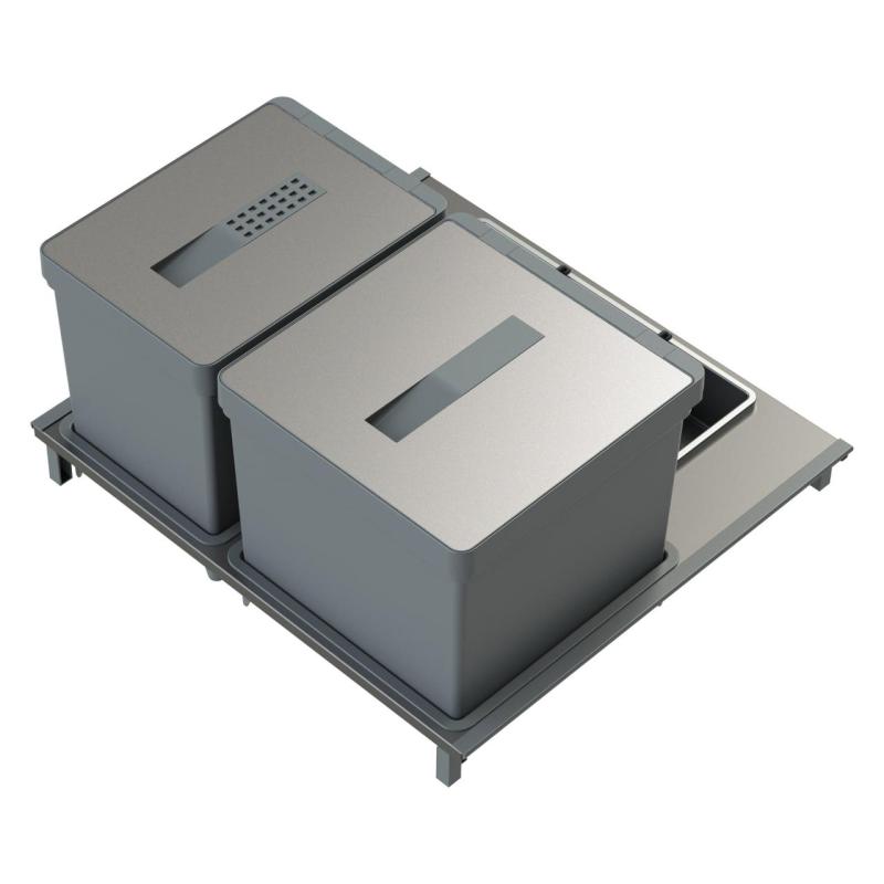 Indux Sort Sistem de sortare a deșeurilor cu 2 compartimente Comandă manuală pentru sertare extensibile 1208972319