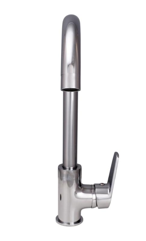 Aquanello Casa Baterie de bucătărie cu un singur mâner din crom CR-1201-CS