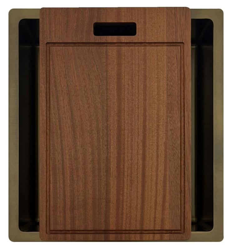 Pure.Sink Luxion PVD Chiuvetă din bronz antic 36x40 cm pentru montare sub blat, încastrare și montare pe blat  cu raft inferior PLX3640-64