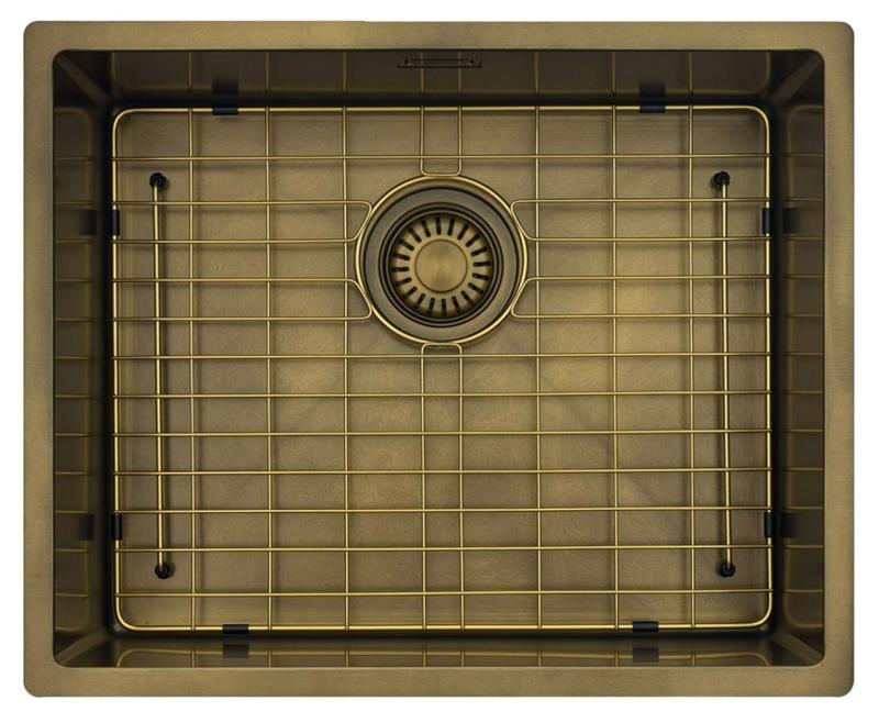 Pure.Sink Luxion PVD Chiuvetă din bronz antic 50x40 cm pentru montare sub blat, încastrare și montare pe blat cu raft inferior PLX5040-64