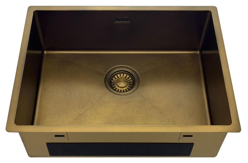 Pure.Sink Luxion PVD Chiuvetă din bronz antic 55x40 cm pentru montare sub blat, încastrare și montare pe blat  cu raft inferior PLX5540-64