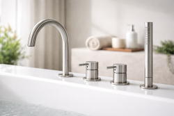 MURO TUA Baterie de cadă încastrată cu bec rotund și duză de mână extensibilă, crom 1208972441