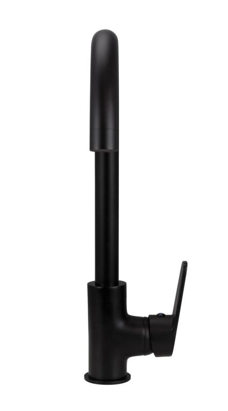 Aquanello Casa Baterie de bucătărie cu un singur mâner, negru BL-1201-CS