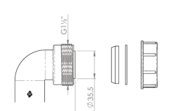 Pure.Sink Kit cot sifon UK cu piuliță și garnituri 40 mm WSTSUK-32