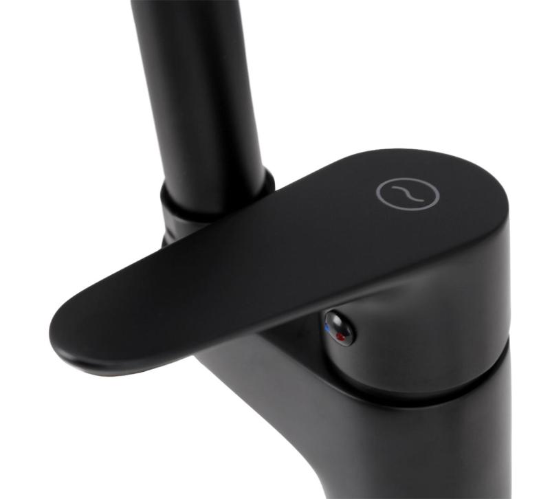 Aquanello Casa Baterie de bucătărie negru cu mâner superior BL-1202-CS