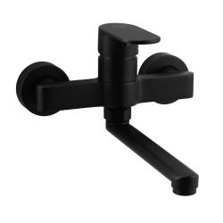 Aquanello Casa Robinet de bucătărie cu un singur mâner, negru, cu gura de scurgere de 15 cm BL-1415-CS