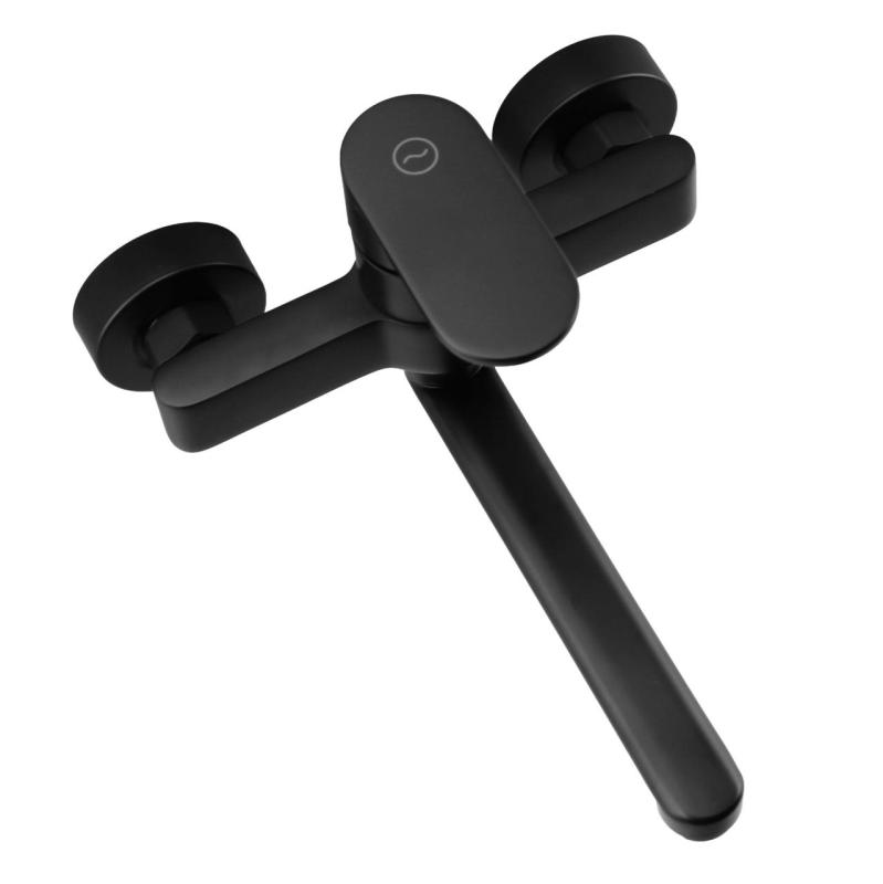 Aquanello Casa Robinet de bucătărie cu un singur mâner, negru, cu gura de scurgere de 20 cm BL-1420-CS