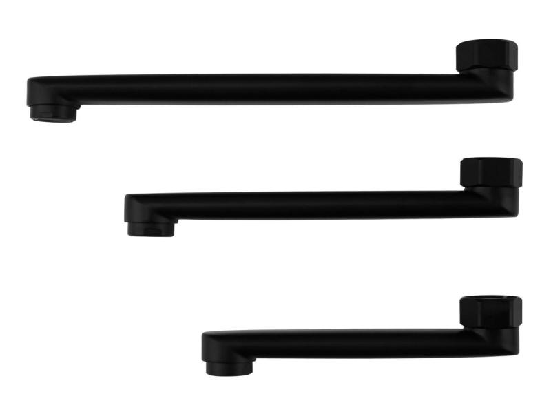 Aquanello Casa Robinet de bucătărie cu un singur mâner, negru, cu gura de scurgere de 25 cm BL-1425-CS