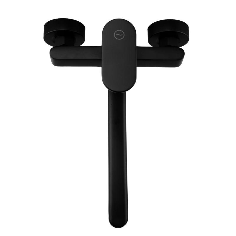 Aquanello Casa Robinet de bucătărie cu un singur mâner, negru, cu gura de scurgere de 25 cm BL-1425-CS