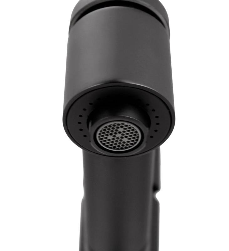 Aquanello Voss Baterie de bucătărie neagră cu duză extensibilă și funcție de pulverizare BL-7200-VS