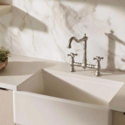 Aquanello Heritage Ascot Baterie de bucătărie clasică, în stil nostalgic, cu mâner în formă de cruce, din oțel inoxidabil, model NB-0011-HM