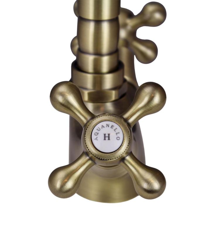 Aquanello Heritage Ascot Bucătărie clasică Robinet de bucătărie nostalgic din bronz cu bec unghiular BN-4002-HA