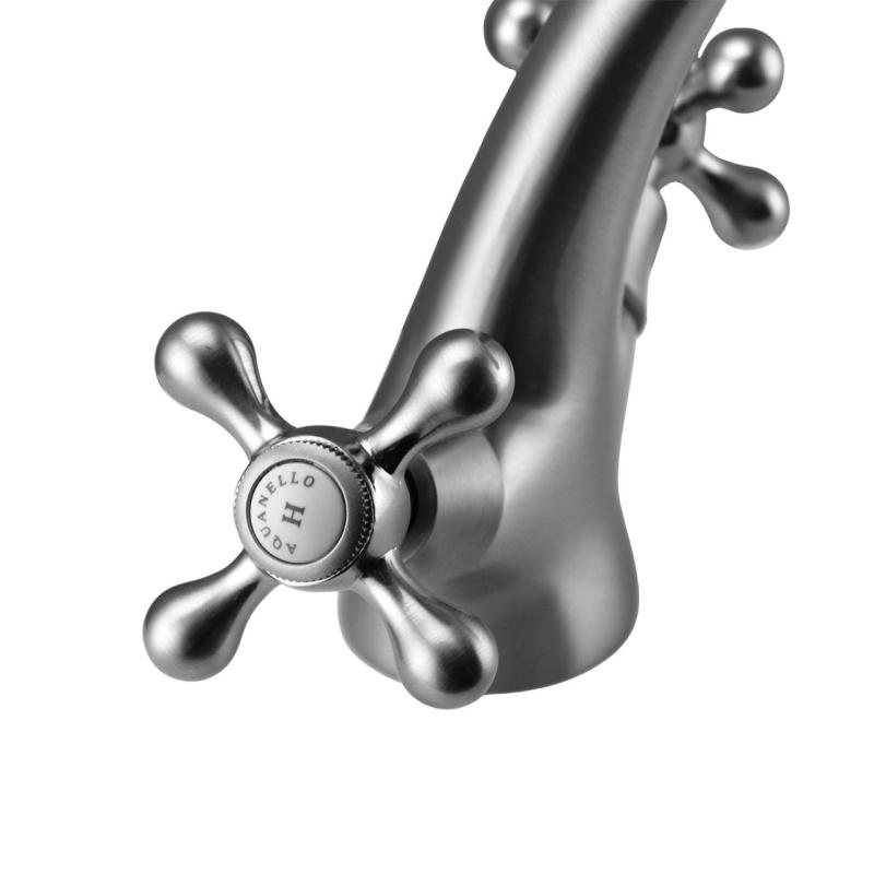 Aquanello Heritage Ascot Robinet clasic nostalgic pentru chiuvetă din oțel inoxidabil NB-4101-HA