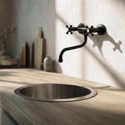 Aquanello Heritage Ascot Robinet clasic pentru bucătărie, negru BL-4111-HA