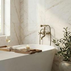 Aquanello Heritage Ascot Robinet clasic pentru cadă cu butoane în formă de stea, din bronz, inclusiv duș de mână BN-3002-HA