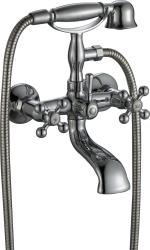 Aquanello Heritage Ascot Robinet clasic pentru cadă cu butoane în formă de stea din oțel inoxidabil, inclusiv duș de mână NB-3002-HA