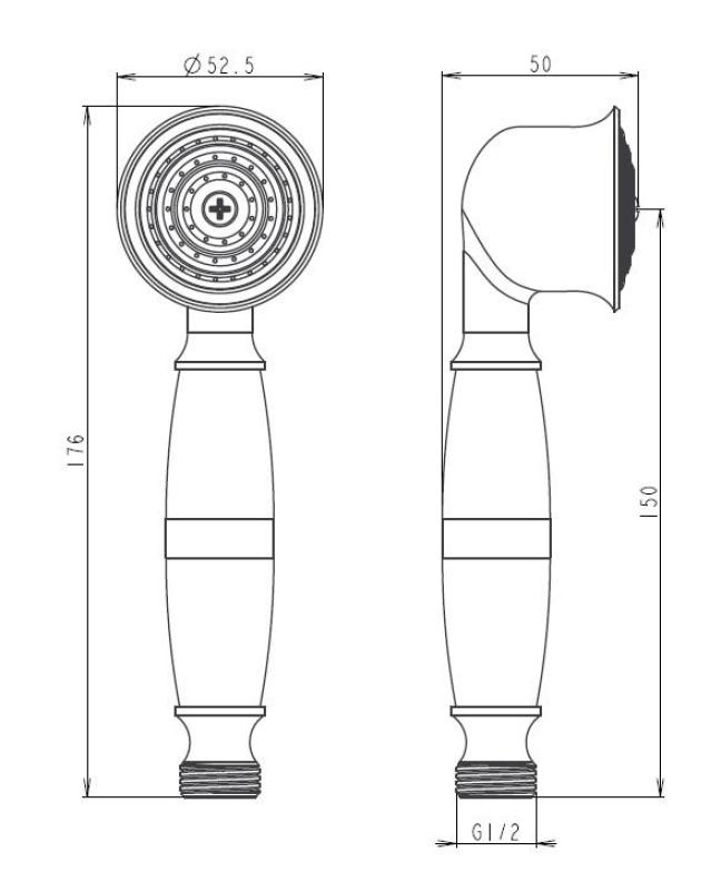 Aquanello Heritage Collection Duș de mână clasic crom CR-9001-HC
