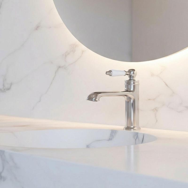 Aquanello Heritage Manor Robinet clasic nostalgic pentru chiuvetă, crom CR-1001-HM