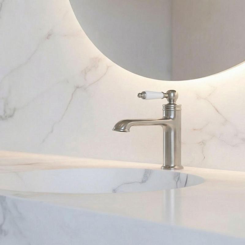 Aquanello Heritage Manor Robinet clasic nostalgic pentru chiuvetă din oțel inoxidabil NB-1001-HM