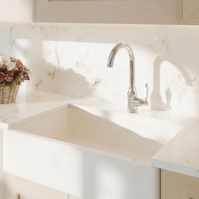 Aquanello Heritage Manor Baterie de bucătărie clasică, cu aspect nostalgic, cromată CR-9001-HM