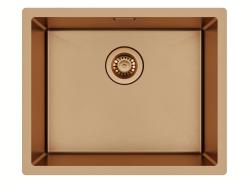 Ausmann Mosel Combination Set Sink PVD Copper 50x40 cm with Kitchen Faucet, Soap Dispenser, and Roll Mat 1208972563