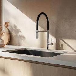 Baterie de bucătărie Ausmann Lavea Crom cu Pâlnie Rotativă și Flexibilă 1208972568