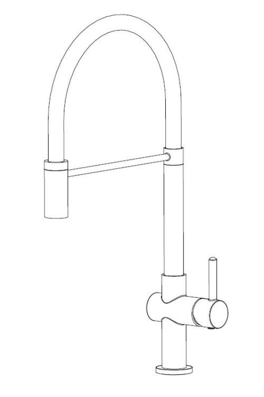 Aquanello Gastro Baterie de bucătărie cu gura de scurgere flexibilă, cromată CR-4400-GT