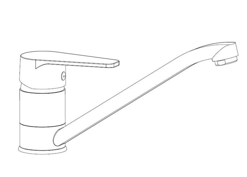 Aquanello Casa Robinet de bucătărie cu o singură manetă, cromat, model CR-1203-CS