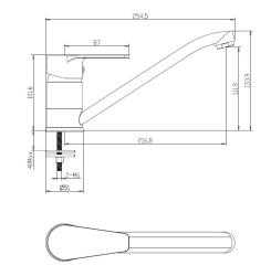 Aquanello Casa Robinet de bucătărie cu o singură manetă, negru BL-1203-CS